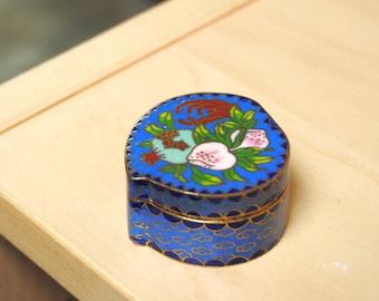 Vintage Blue Cloisonne Small Unique Shape Box