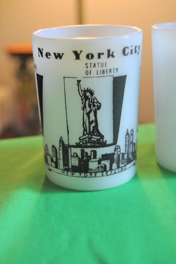 Vintage Hazel Atlas New York City Souvenir Milk Glass - Etsy