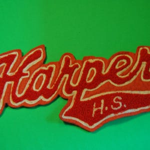 Emblema de suéter de la escuela secundaria Harper, años 50, vintage ABGGoodStuff