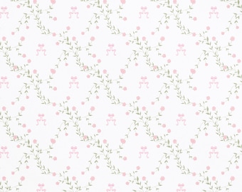 Pink Bow Floral Vintage Bloom Faux Leather Sheets, Printed Faux Leather, Synthetic Leather for Earring Hair Bows Jewelry DIY Crafts Making
