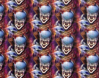 Creepy Clown Halloween Movies Faux Leather Sheets, Printed Faux Leather,Synthetic Leather for Earring Hair Bows Jewelry DIY Crafts Making