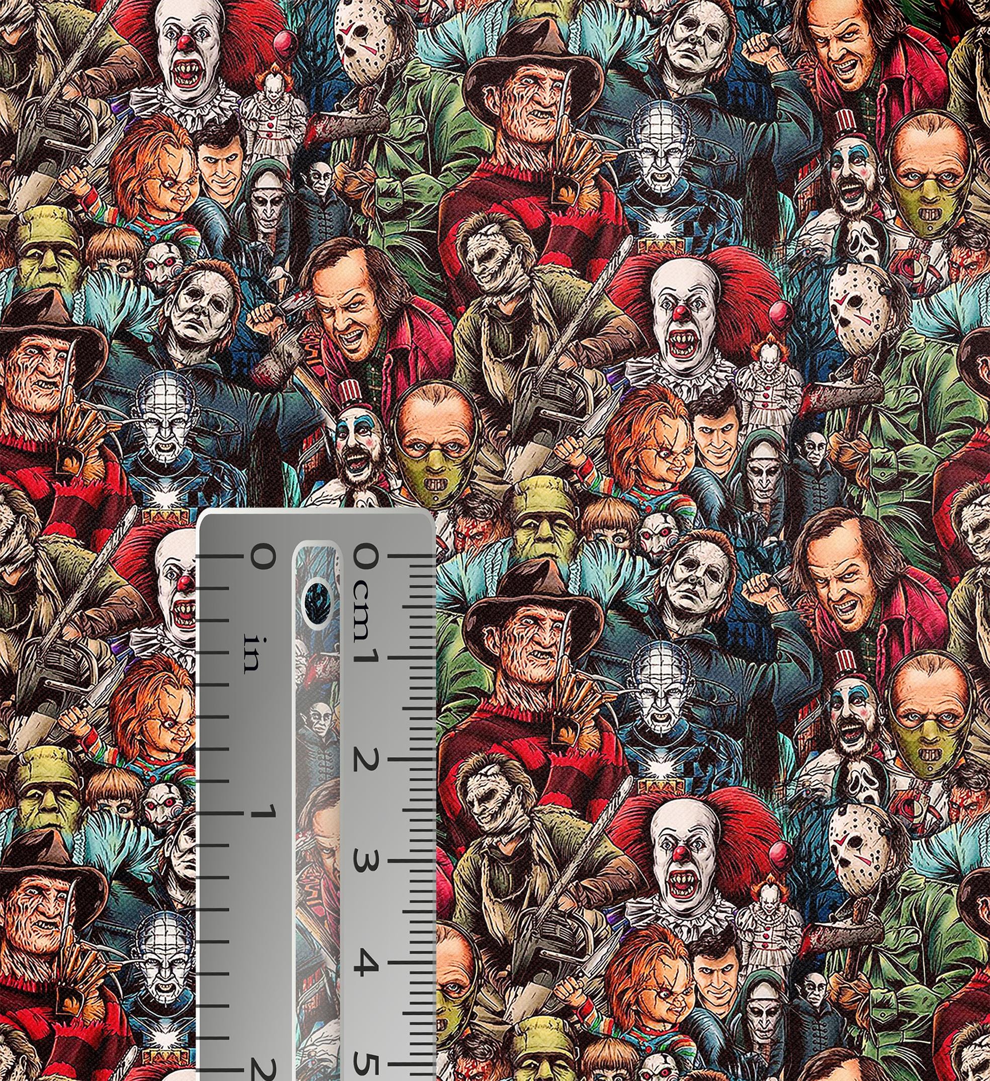 Halloween Horror Characters Faux Leather Sheets, Printed Faux Leather ...