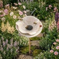 Flower Garden Stake Bee Waterer - Physical 3D Printed Poppy Insect Watering Station - Garden Art Decor Gift product logo
