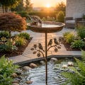 Antique Bronze Metal Bird Feeder – Rustic Outdoor Garden Stake product logo