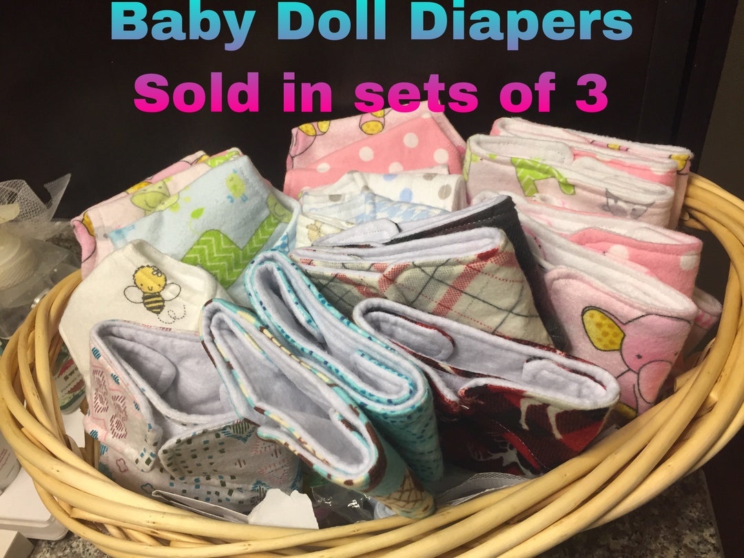 Cloth Baby Doll Diapers Sold in Sets of 3 Made for Cabbage Etsy
