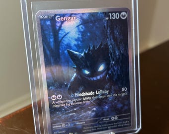 Gengar "Gengar Iluminado por la Luna" TCG personalizado - Tarjeta holográfica SIR