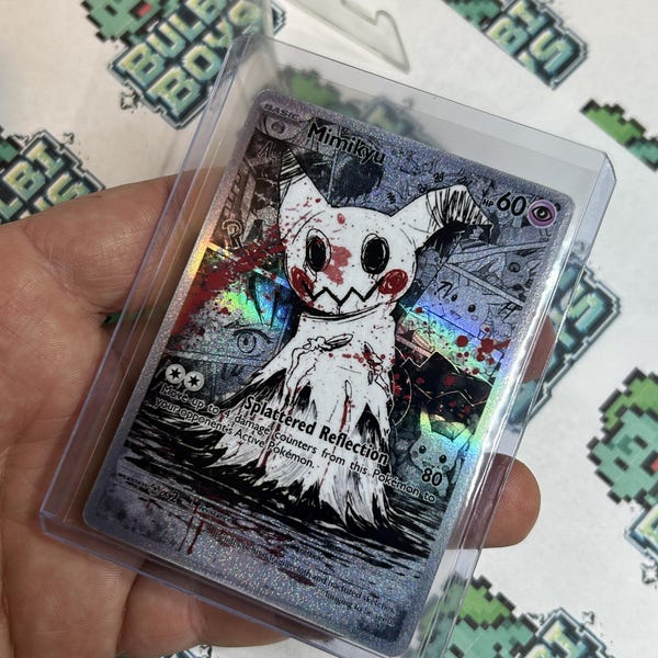Splattered Reflection - Mimikyu Inspired Custom Made TCG Trading Card