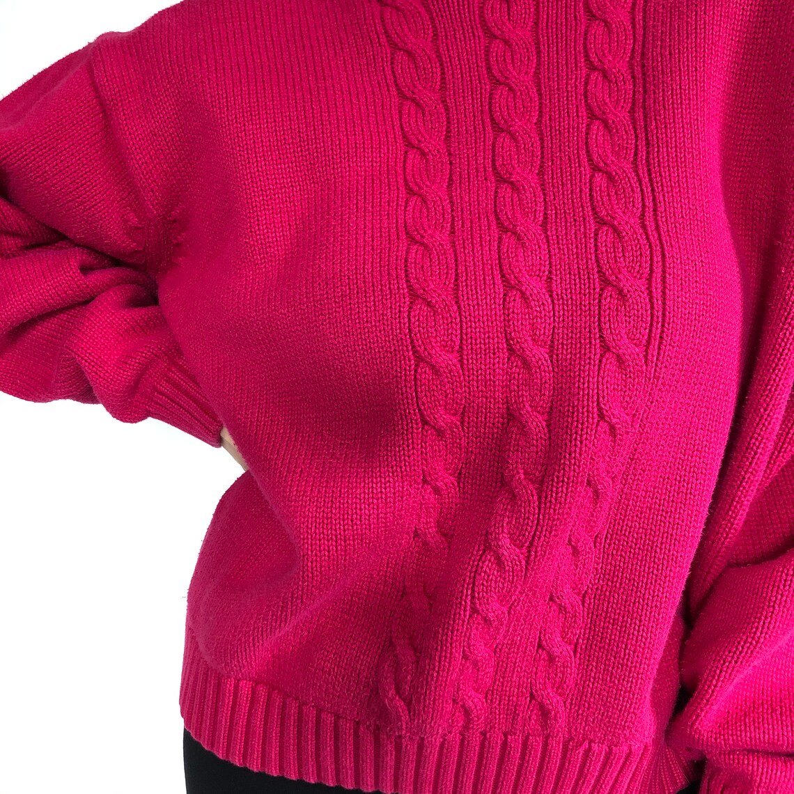 talbots cable crewneck sweater