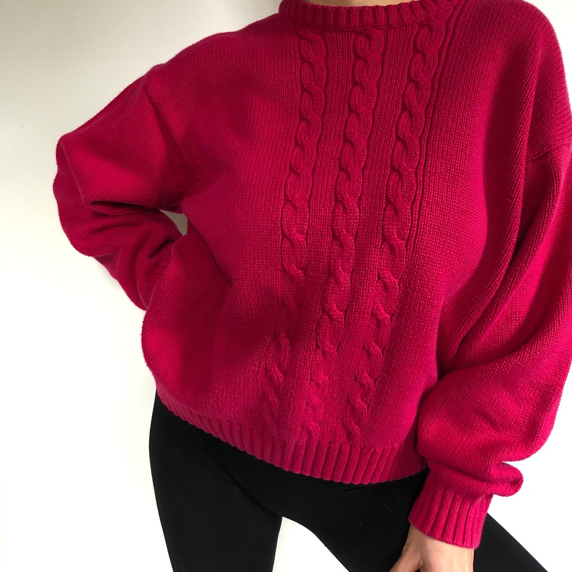 talbots cable crewneck sweater