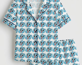 Amazing World of Gumball For your family Pajama Set, Cartoon Characters Sleepwear, Cute Cartoon Pajamas, Cozy Lounge Set, Cute Hot Summer