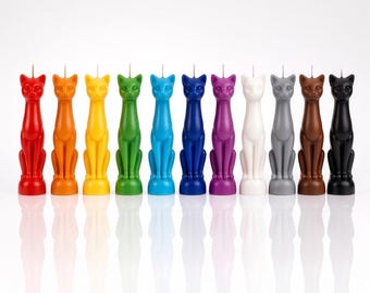 Mystic Cat Figure Candle 8" Tall