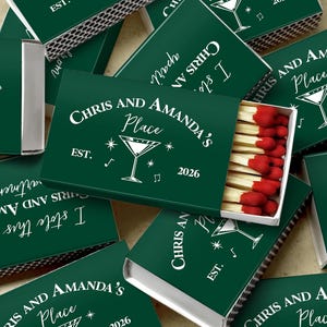 Personalized Matchboxes for Wedding Favors Custom Housewarming Gift I Stole This from Apartment Matchbook Martini Glass Est 2026