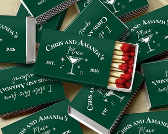 Personalized Matchboxes for Wedding Favors Custom Housewarming Gift I Stole This from Apartment Matchbook Martini Glass Est 2026
