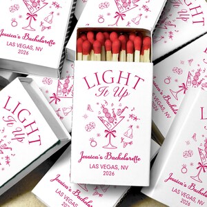 Bachelorette Party Favors Custom Matches Personalized Pink Matchbox Favor Light It Up Girls Trip Bach Club Gift Idea 2026