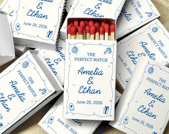 Personalized Wedding Matchboxes Custom Wedding Favors for Guests The Perfect Match Disco Ball Matchbook Bridal Shower Gift