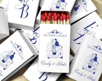 Personalized Wedding Matchboxes The Perfect Match Favors Custom Monogram Match Box for Rehearsal Dinner Matchbook Bulk Wedding Favor