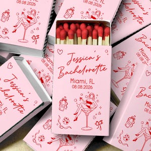 Custom Beach Bachelorette Party Matchboxes Personalized Pin Up Girl Martini Favors Retro Wedding Shower Decor Bulk Bridesmaid Gift Box 2026