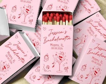 Custom Beach Bachelorette Party Matchboxes Personalized Pin Up Girl Martini Favors Retro Wedding Shower Decor Bulk Bridesmaid Gift Box 2026