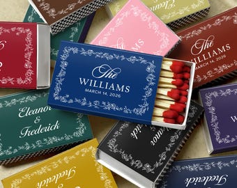 Custom Wedding Matchboxes Personalized Party Favors Elegant Floral Match Box Bulk Gifts for Guests Engagement Bridal Shower Decor Ideas