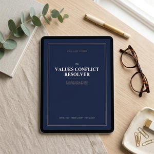 Cuaderno de trabajo para la resolución de conflictos de valores / Diario de toma de decisiones autoguiado / PDF imprimible / Herramienta para la claridad vital / Hojas de trabajo para el crecimiento personal