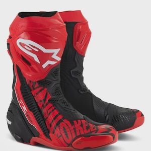 Botas de motociclismo Alpinestars rojas y negras para hombre