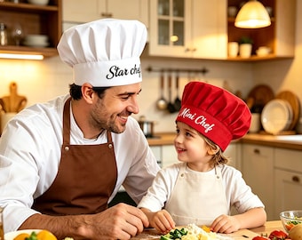 Personalized Kids Chef Hat, Embroidered Child Chef Cap, Custom Name Little Chef Cooking Hat, Toddler Baking Gift, Birthday Gift For Girl