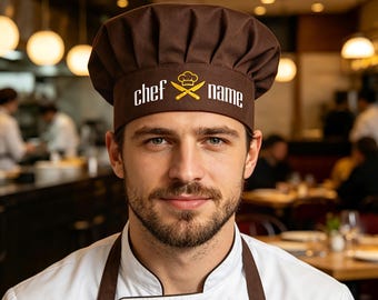 Cappello da chef personalizzato con ricamo, nome, logo o iniziale personalizzati, regalo perfetto per cuochi e appassionati di pasticceria, cappelli da chef personalizzati