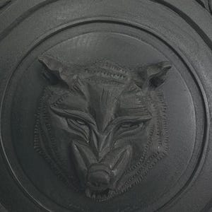 Round Wolf Shield, Black Celtic Knotwork Shield, Medieval Cosplay