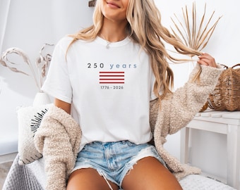 250 Years 1776-2026 Flag Graphic T-Shirt | Bicentennial Anniversary Tee