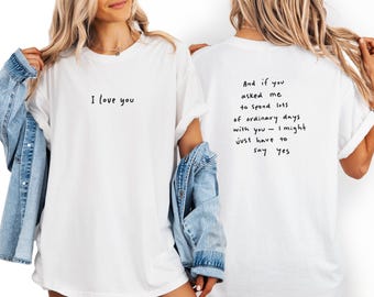I Love You Comfort Colors Shirt, Newlywed Matching Couple Shirts, Valentines Day Gift, Engagement Comfort Colors Shirt, Couple Gift