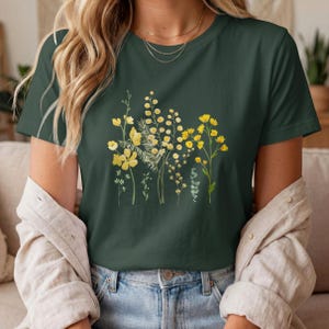 Yellow Flowers on Yellow Tshirt - Etsy Yellow Flowers on Yellow Tshirt - Etsy