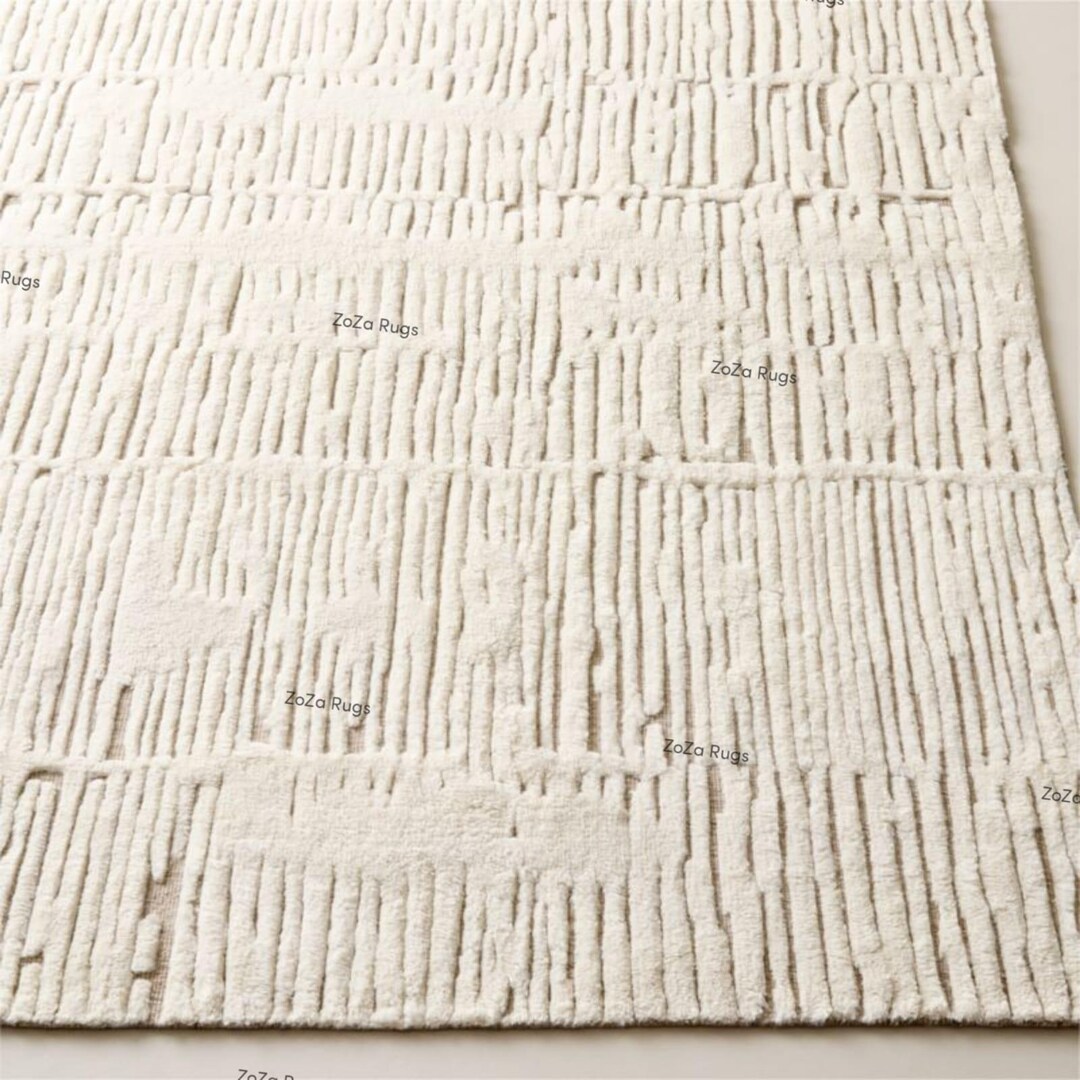 Emerson Hand Knotted Warm White Area Rug 8x10, 9x12 | New Zealand Wool ...