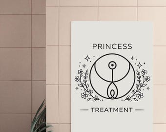 Prinsessbehandling Rune Utskrivbar – Väggkonst med feminin energi, självkänsla, omedelbar nedladdning