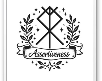 Utskrivbar väggkonst med runor om självsäkerhet – nordisk symbol för självförtroende, minimalistisk andlig dekor, direkt nedladdning