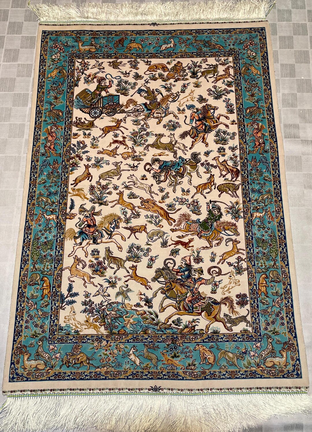 2.5X4 Ft. Pictorial Hunting Scene Rug — Wildlife & Equestrian Home ...