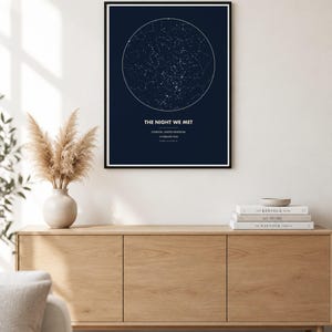 Custom Star Map Print, Night Sky by Date and Location, Personalized Anniversary Gift, Printable