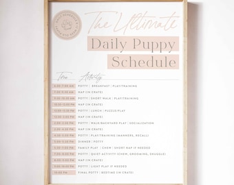 Puppy Daily Schedule, Printable to Hang, Puppy Planner, Dog Schedule, Daily Routine | Gift for New Dog Parents, Instant Download