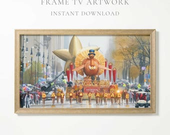 FRAME TV New York Thanksgiving Day Parade Artwork | Vintage Style Painting, Instant Download