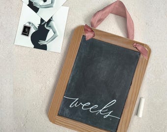The Heirloom Wooden Milestone Board | Pregnancy Weekly Wooden Chalkboard Sign