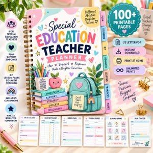 Special Education Teacher Planner, IEP Binder and Data Collection, Behavior Tracker Printable