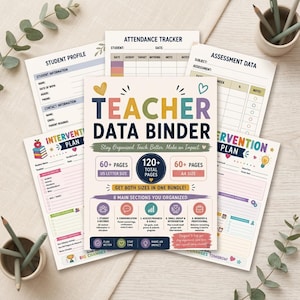 Teacher Data Binder Printable | Student Progress, Assessment, Intervention Tracker (PDF)