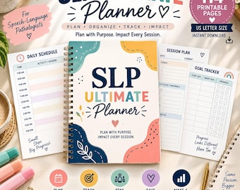 Speech Therapy Caseload Planner, SLP Data Tracker, IEP Progress Monitoring Printable