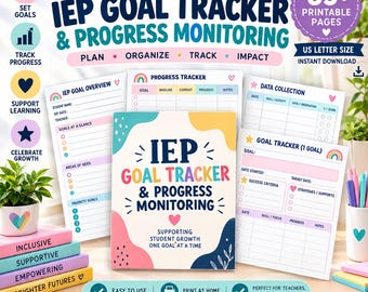 Special Education IEP Goal Tracker & Progress Monitoring Bundle | 85 Printable Pages (Digital Download)