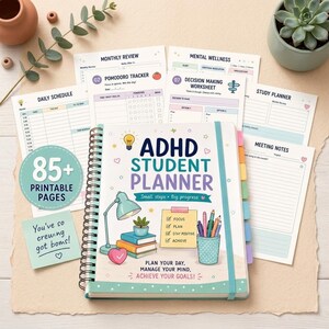 ADHD Student Planner Bundle | 85+ Printable A4 Pages (Digital Download)