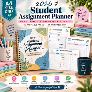 Studienplaner, Akademisches Dashboard 2026, Druckbarer Studienplan (Bundle)