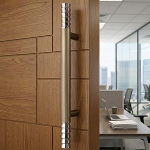 Luxury Brass Door Handle Pull, Modern Gold Cabinet Handle, Premium Entry Door Hardware, Contemporary Kitchen Cabinet Pull, Door Knob