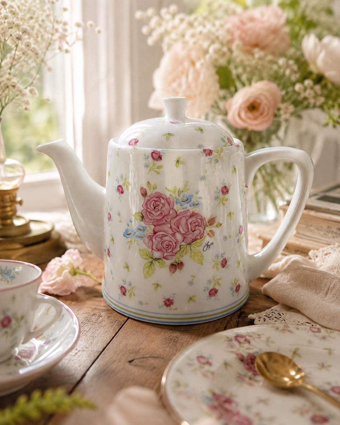 Floral teekanne