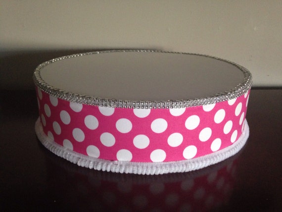 Hot Pink and White Polka dot Cake / Cake Pop / Lollipop / Cupcake stand Il_570xn