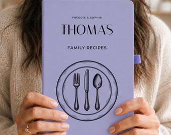 Diario di ricette di famiglia personalizzato, libro di ricette su misura, libro di cucina regalo per coppia, ricordo di matrimonio o inaugurazione della casa.