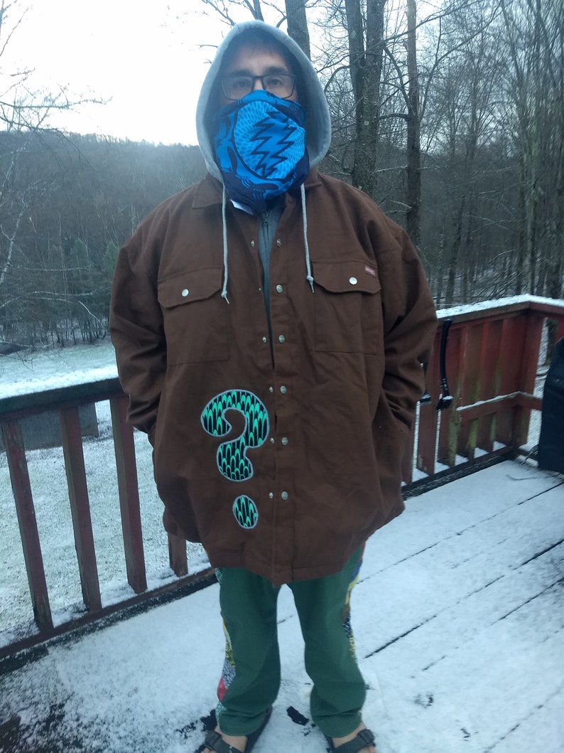 Embroidered 13 Point Grateful Dead Lightning Bolt Jacket with Hood Dickies Brand XXL